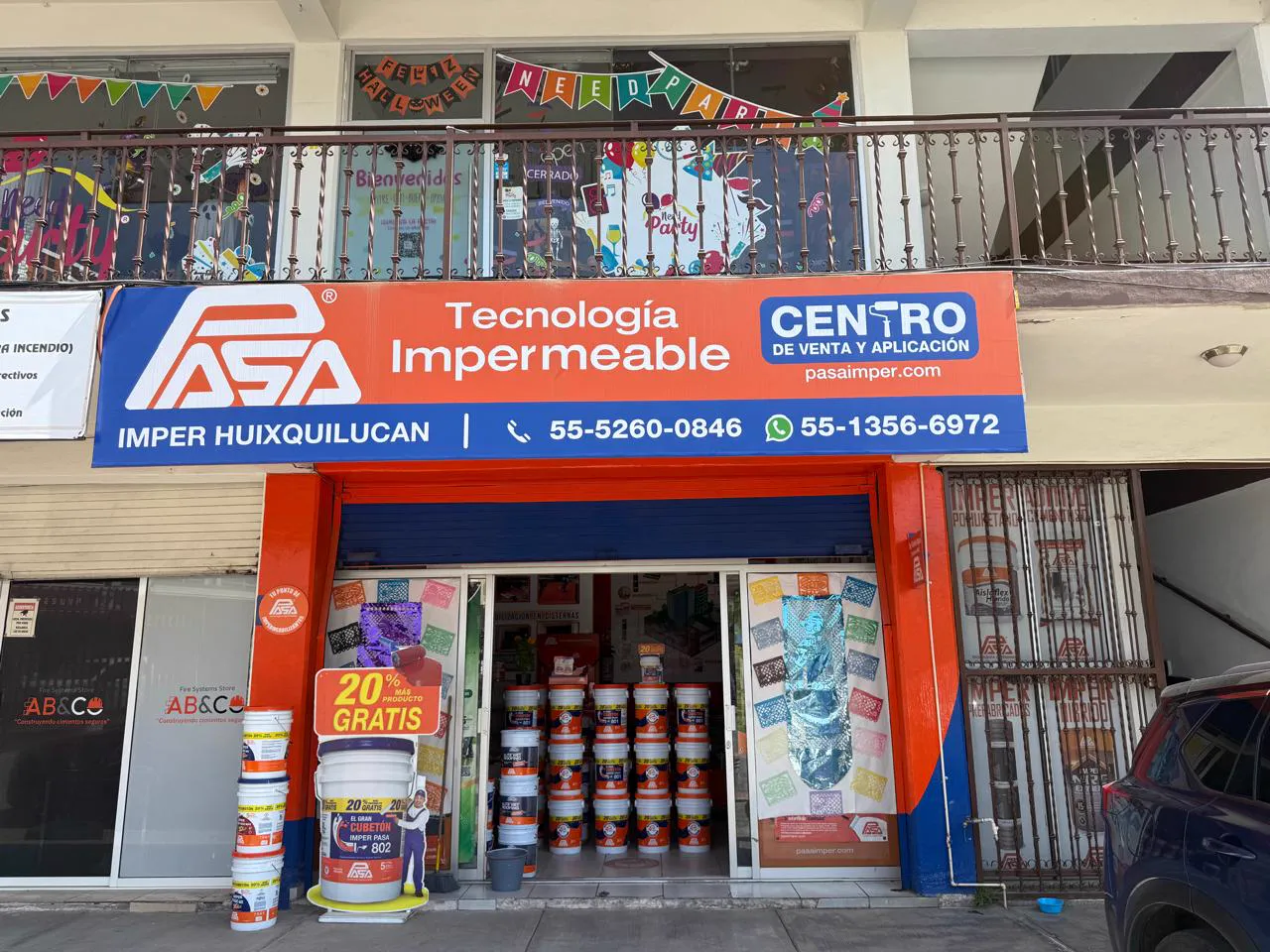 Fachada del centro de venta y aplicación PASA Imper Huixquilucan